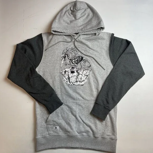 Y2K RDS Red Dragon Mens M Hoodie Skateboard Graphic Dragon Grey CANADA MADE - Picture 1 of 14